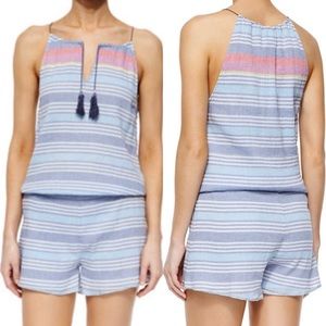 Soft Joie Striped Romper Stonewash Pear Multi Blue Large